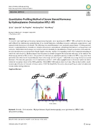 Quantitative-Profiling Method of Serum Steroid Hormones By