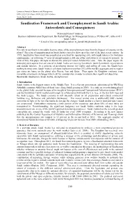 Saudization Framework and Unemployment in Saudi Arabia: Antecedents and Consequences