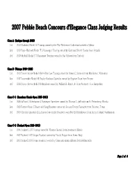 Class Award Results