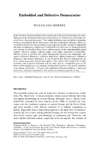 Embedded and Defective Democracies. In: Democratization