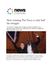 How Winning the Voice Is Only Half the Struggle