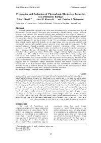 Rheological Studies and in Vitro Release Evaluation for Different