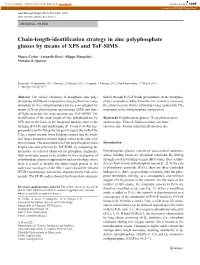Chain-Length-Identification Strategy in Zinc Polyphosphate Glasses by Means of XPS and Tof-SIMS
