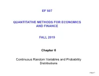 Chapter 6 Continuous Random Variables and Probability