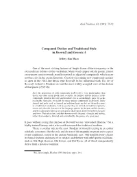 Compound Diction and Traditional Style in Beowulf and Genesis A