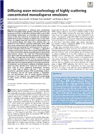 Diffusing Wave Microrheology of Highly Scattering Concentrated Monodisperse Emulsions