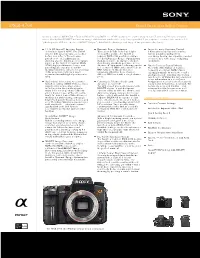 DSLR-A700 Digital Single Lens Reflex Camera