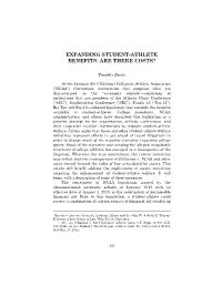 Expanding Student-Athlete Benefits: Are There Costs?