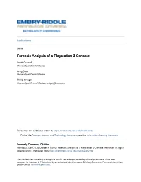 Forensic Analysis of a Playstation 3 Console