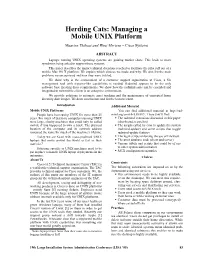 Herding Cats: Managing a Mobile UNIX Platform Maarten Thibaut and Wout Mertens – Cisco Systems
