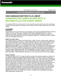 Kawasaki Returns in 2020 with a Motorcycle for Every Rider