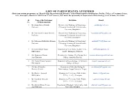 List of Participants Attended