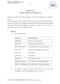 Schedule Six Other Interests (Paragraph 10)