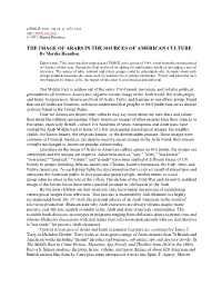 THE IMAGE of ARABS in the SOURCES of AMERICAN CULTURE by Marsha Hamilton