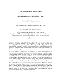 The Reception of the Book of Daniel (And