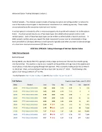 VERTICAL SPREADS: Taking Advantage of Intrinsic Option Value