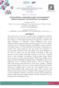 Developing a Modern Zakat Management Model Digital Technology 4.0 Version