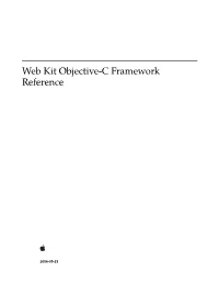 Web Kit Objective-C Framework Reference