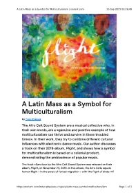 A Latin Mass As a Symbol for Multiculturalism | Norient.Com 25 Sep 2021 03:28:49