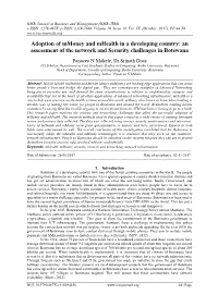 An Assessment of the Network and Security Challenges in Botswana