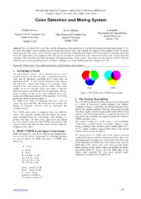 Color Detection and Mixing System