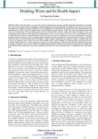 Drinking Water and Its Health Impact