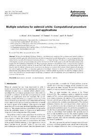 Multiple Solutions for Asteroid Orbits: Computational Procedure and Applications