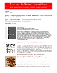 News from the Stacks of the ACAD Library