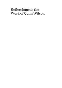 Reflections on the Work of Colin Wilson