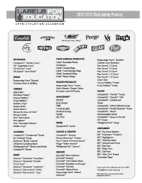 2012-2013 Participating Products