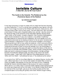 Catherine De Zegher - the Inside Is the Outside: the Relational As the (Feminine) Space of the Radical
