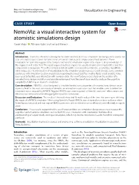 Nemoviz: a Visual Interactive System for Atomistic Simulations Design Daniel Mejia* , Tillmann Kubis and Gerhard Klimeck