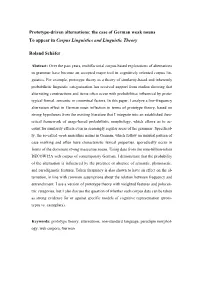 Prototype-Driven Alternations: the Case of German Weak Nouns to Appear in Corpus Linguistics and Linguistic Theory