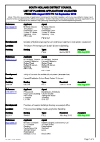 South Holland District Council List of Planning