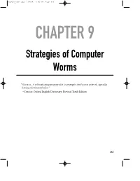 Strategies of Computer Worms