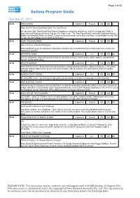 Sydney Program Guide