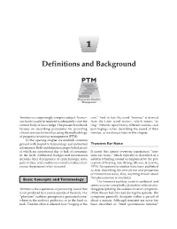 Definitions and Background