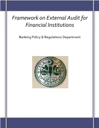 Guidelines on External Audit