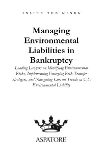 Managing Environmental Liabilities in Bankruptcy