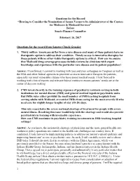 Questions for the Record
