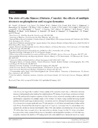 The State of Lake Simcoe (Ontario, Canada): the Effects of Multiple Stressors on Phosphorus and Oxygen Dynamics R.L