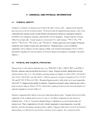 Toxicological Profile for Tungsten