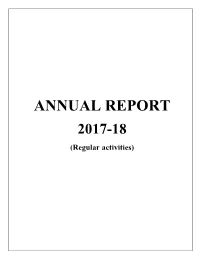 ANNUAL REPORT 2017-18 (Regular Activities)
