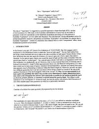 Can a "Hyperspace" Really Exist? by Edward J. Zampino (August, 1997