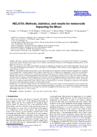NELIOTA: Methods, Statistics, and Results for Meteoroids Impacting the Moon A
