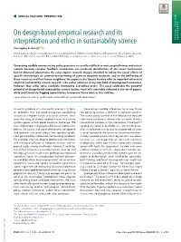 On Design-Based Empirical Research and Its Interpretation and Ethics in Sustainability Science SPECIAL FEATURE: PERSPECTIVE Christopher B