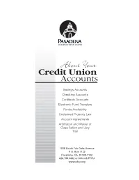 About Your Credit Union Accounts Disclosure