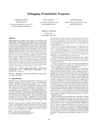 Debugging Probabilistic Programs