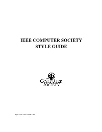 Ieee Computer Society Style Guide