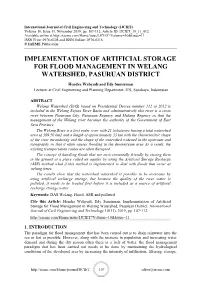 Implementation of Artificial Storage for Flood Management in Welang Watershed, Pasuruan District